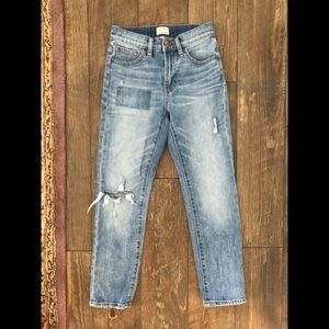 J Crew vintage crop distressed denim